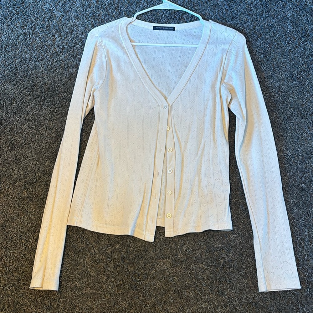 BM Pointelle Heart cardigan